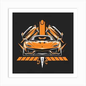 Orange Sports Car Art Print