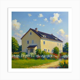 Scenic Abodes Architectural Grace Outdoors House In The Garden Art Print