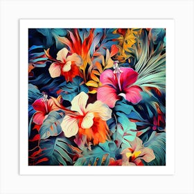 Tropical Floral Pattern Art Print