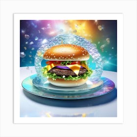 Burger On A Plate 52 Art Print