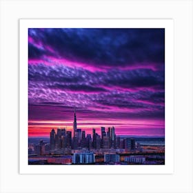 Sunset In Dubai Art Print