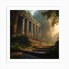 Temple In Ruins 0 Art Print