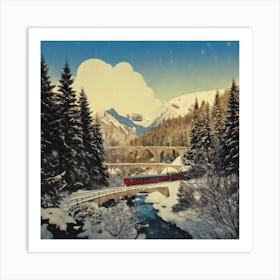 Firefly Advertising, Poster, Cutout, Style, Steam, Train, Viaduct, Curved, Valley, Trees, Stream, Sn (2) Art Print