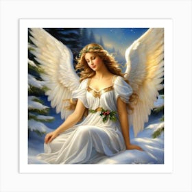 Angel In The Snow Art Print