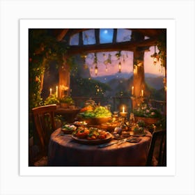 Fairy Garden Table Art Print