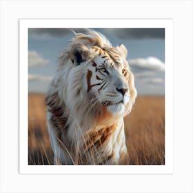 The Golden Striped Lion Art Print