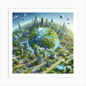 Futuristic Cityscape 7 Art Print