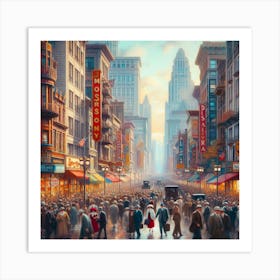 City In The Rain Art Print