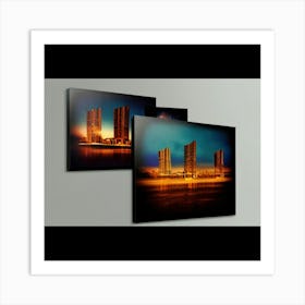 Skyscrapers At Night Art Print