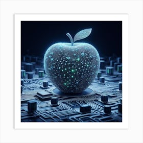 Apple On A Circuit Board 2 Art Print