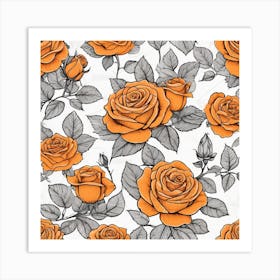 Orange Roses 8 Art Print