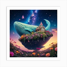 Firefly Colossal Whale, Floating, Sky, Stars, Constellations, Transforming, Flowers, Lush Garden, Ma (11) Art Print