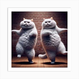 Two Cats Dancing Art Print