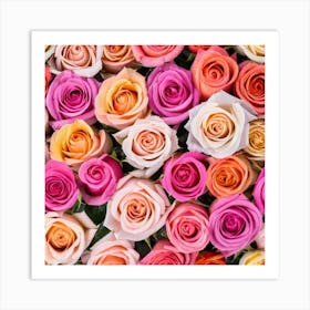 Colorful Roses Background 15 Art Print