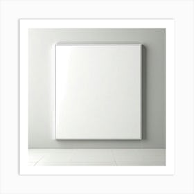 Mock Up Blank Canvas White Pristine Pure Wall Mounted Empty Unmarked Minimalist Space P (19) Art Print