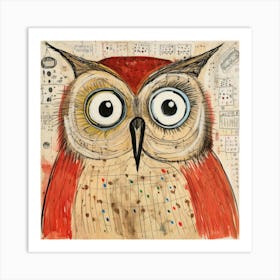 Abstract Snowy Owl Art Print