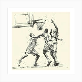 A Basketball Match Hand Drawn Sketch Illustratio 1718671009 3 Art Print