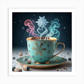 Snowflakes In A Cup Art Print