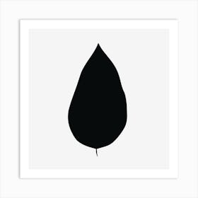 Black Leaf Silhouette Art Print