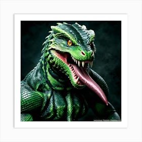 Green Lizard Art Print