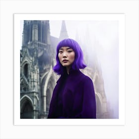 Purple Haired Woman Art Print