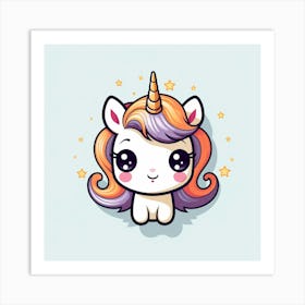 Unicorn With Rainbow Mane 19 Art Print