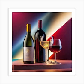 Three Bottles Of Wine Art Print