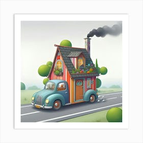 A Image Of A House Design As A Car 2 Art Print