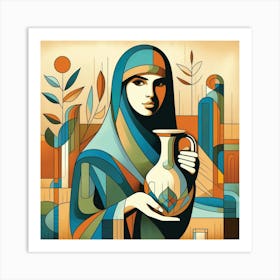 Muslim Woman With Jug Art Print