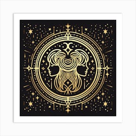 A Zodiac symbol, Twins Art Print