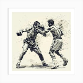 Boxers In Action Art Print