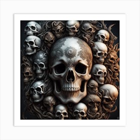A Detailed Studio Photograph Highlighting Trending Artstation Elements Such As A Skull Demon Ghost 186565094 Art Print