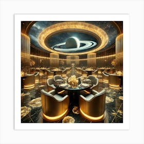 The Interior Of A Luxurious Futuristic Restaurant Art Print