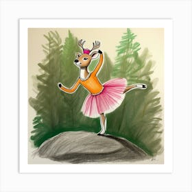 Deer Ballet Art Print