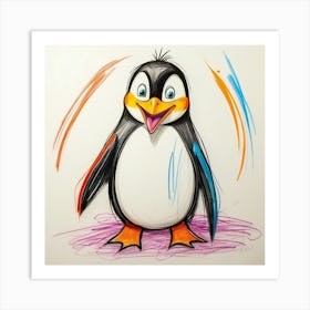 Penguin Drawing 1 Art Print