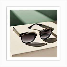 A Photo Of A Pair Of Sunglasses Sitting On A White (9) Art Print