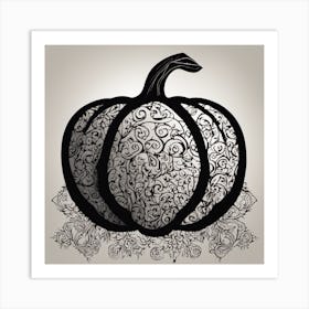 Pumpkin In Black And White Art Print