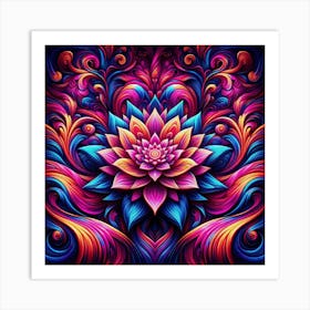 Psychedelic Flower 1 Art Print