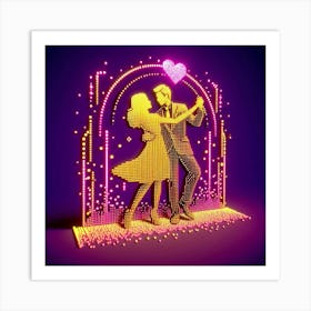 A man and a woman dancing 3 Art Print