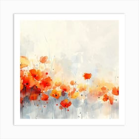 Watercolor Poppies Art Print