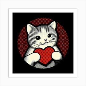 Valentine'S Day Cat 1 Art Print