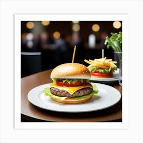 Hamburger And Fries 16 Art Print