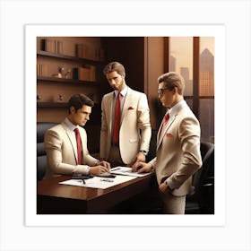 Three Men In Suits Art Print