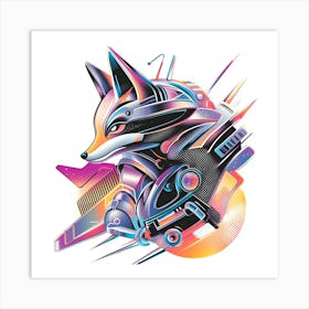 Futuristic Fox Art Print