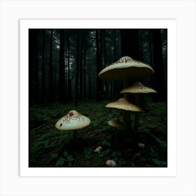 Mushrooms In The Forest 14 Art Print