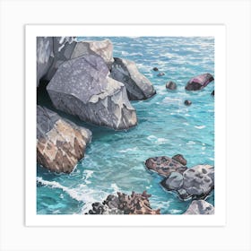 Rocks By The Sea Art Print