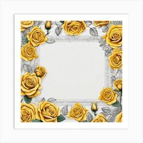 Yellow Roses Frame 16 Art Print