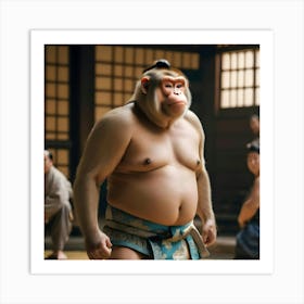 Monkey In Kimono Art Print