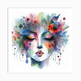 Watercolor Of A Woman 55 Art Print