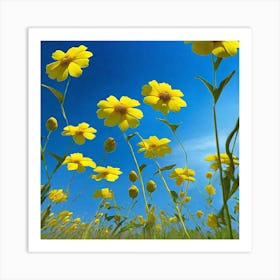 Yellow Flowers In A Field 15 Art Print